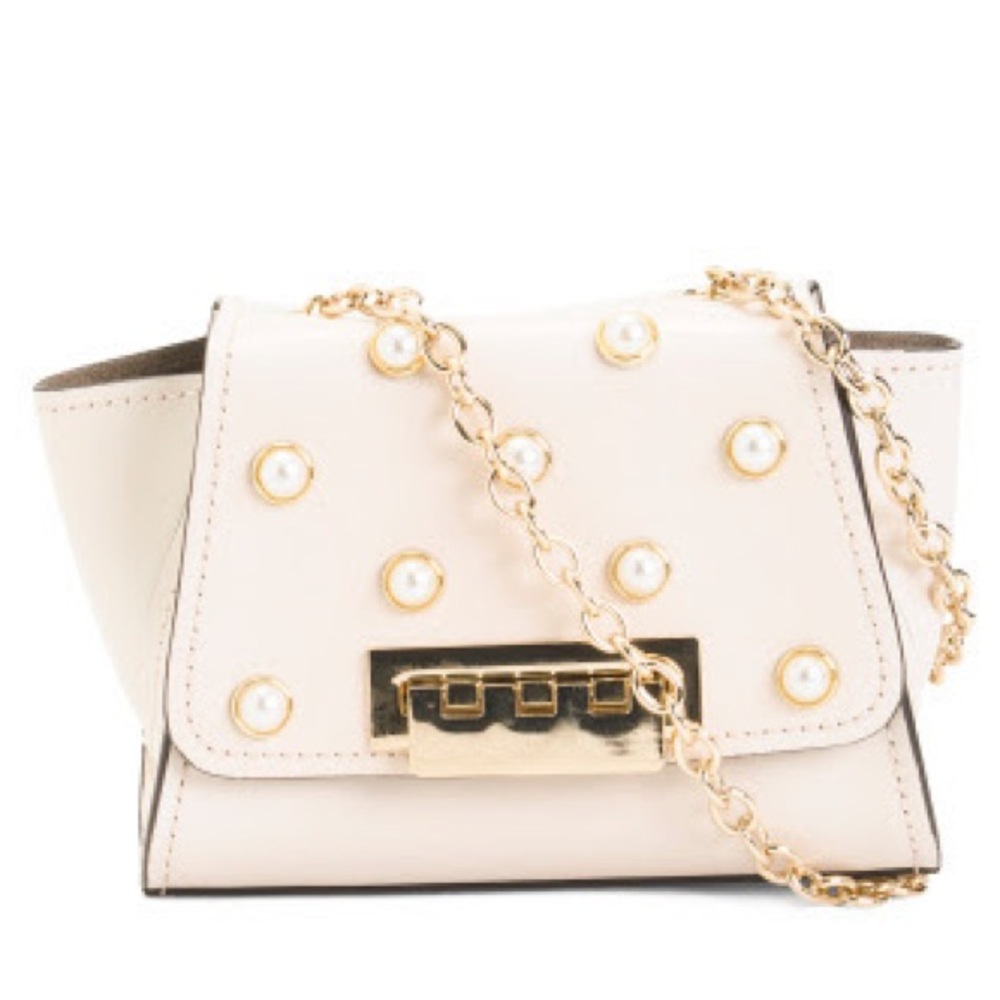 ZAC POSEN Leather Eartha Mini Chain Crossbody in Rose Quartz